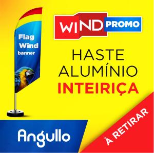 WIND PROMOCIONAL Base 43CM X 43CM X 9CM 2.50m x 0.65m Dupla-Face | Impressão Sublimática Modelo ÂNGULO Estrutura de Alumínio Inteiriça SOMENTE RETIRADA